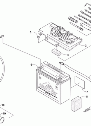 BATTERY AND STARTER ASSEMBLY