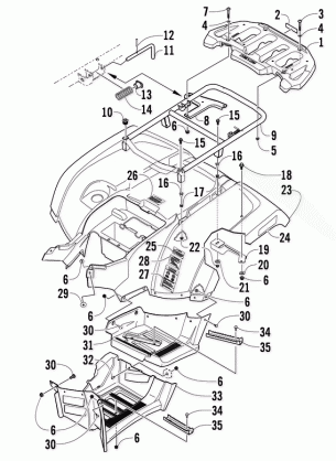 REAR RACK BODY PANEL AND FOOTWELL ASSEMBLIES