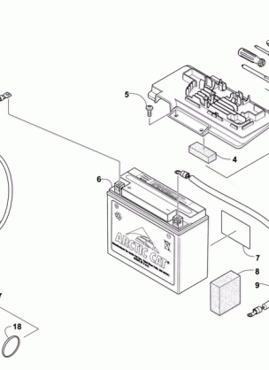 BATTERY AND STARTER ASSEMBLY