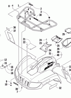 FRONT RACK BODY PANEL AND HEADLIGHT ASSEMBLIES