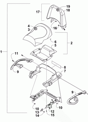 PASSENGER SEAT AND BACKREST ASSEMBLY