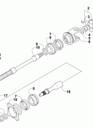 SECONDARY DRIVE ASSEMBLY (ENGINE SERIAL NO. Up to 0700A60010049)