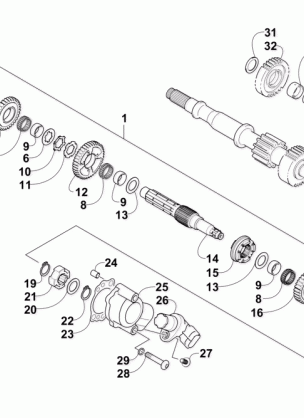 SECONDARY TRANSMISSION ASSEMBLY (ENGINE SERIAL NO. Up to 0700A70010049)