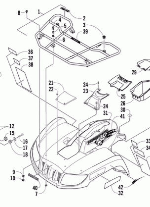 FRONT RACK BODY PANEL AND HEADLIGHT ASSEMBLIES