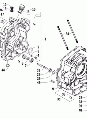 RIGHT CRANKCASE AND COVER ASSEMBLY