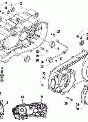 LEFT CRANKCASE AND COVER ASSEMBLY