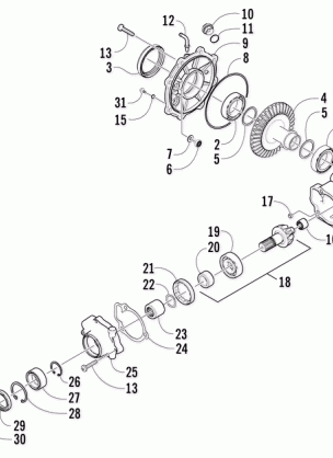 REAR DRIVE GEARCASE ASSEMBLY