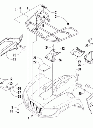 FRONT RACK AND HEADLIGHT ASSEMBLIES