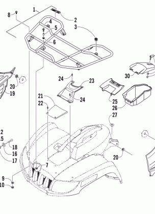 FRONT RACK AND HEADLIGHT ASSEMBLIES