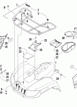 FRONT RACK AND HEADLIGHT ASSEMBLIES (LE)