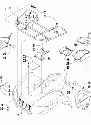 FRONT RACK AND HEADLIGHT ASSEMBLIES (LE)