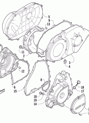 CLUTCH / V-BELT / MAGNETO COVER ASSEMBLY