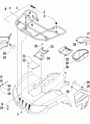 FRONT RACK AND HEADLIGHT ASSEMBLIES