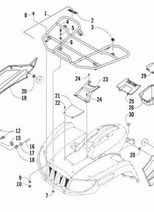 FRONT RACK AND HEADLIGHT ASSEMBLIES