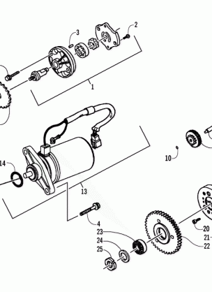 STARTER MOTOR AND OIL PUMP ASSEMBLIES