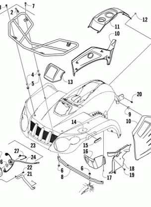 FRONT RACK AND HEADLIGHT ASSEMBLY