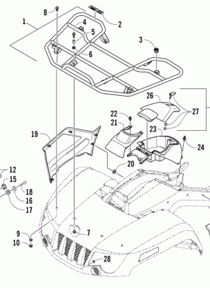 FRONT RACK AND HEADLIGHT ASSEMBLIES