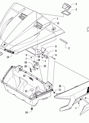 HOOD / FRONT STORAGE AND SIDE PANEL ASSEMBLY