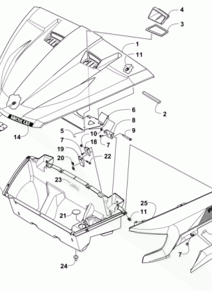 HOOD / FRONT STORAGE AND SIDE PANEL ASSEMBLY