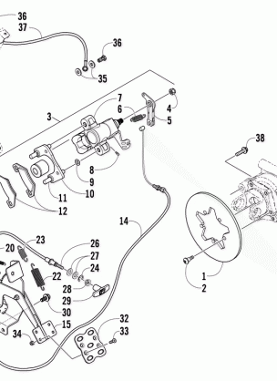 REAR AND PARKING BRAKE ASSEMBLY