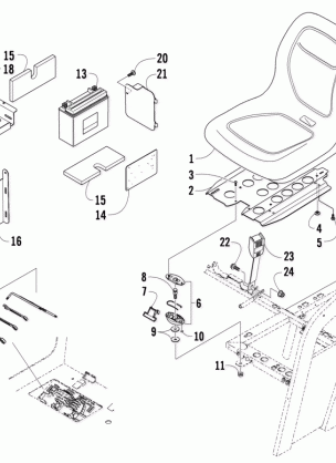 SEAT BATTERY AND TOOL KIT ASSEMBLY