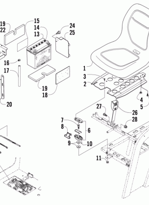 SEAT BATTERY AND TOOL KIT ASSEMBLY