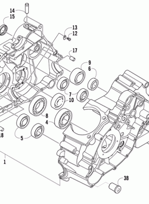 CRANKCASE ASSEMBLY (VIN: 4UF07MPV77T305713 to 4UF07MPV97T330001)