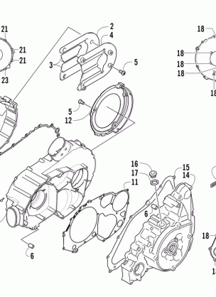 CLUTCH / V-BELT / MAGNETO COVER ASSEMBLY