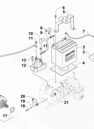 BATTERY AND STARTER MOTOR ASSEMBLY