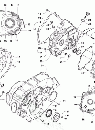 CLUTCH / V-BELT / MAGNETO COVER ASSEMBLY