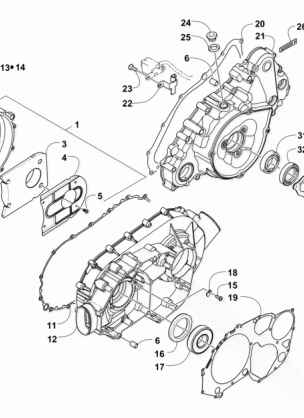 CLUTCH / V-BELT / MAGNETO COVER ASSEMBLY