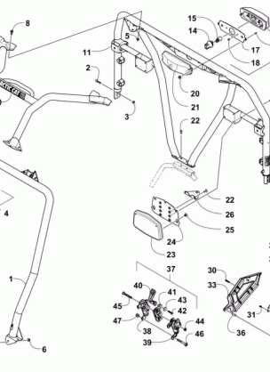 ROPS AND TAILLIGHT ASSEMBLY