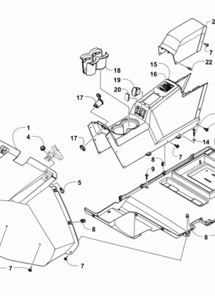 FRONT CONSOLE AND FLOOR PANEL ASSEMBLY