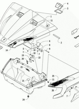 HOOD / FRONT STORAGE AND SIDE PANEL ASSEMBLY