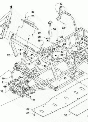 FRAME AND RELATED PARTS (VIN No. 4UF15MPV1FT310365 and Below)