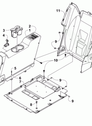 REAR CONSOLE AND FLOOR PANEL ASSEMBLY