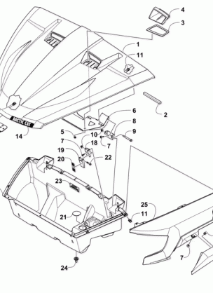 HOOD / FRONT STORAGE AND SIDE PANEL ASSEMBLY