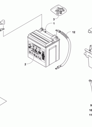 BATTERY AND STARTER MOTOR ASSEMBLY