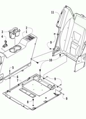 REAR CONSOLE AND FLOOR PANEL ASSEMBLY