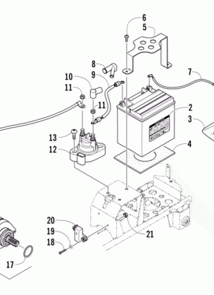 BATTERY AND STARTER MOTOR ASSEMBLY