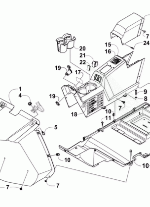 FRONT CONSOLE AND FLOOR PANEL ASSEMBLY