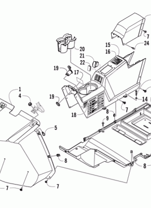 FRONT CONSOLE AND FLOOR PANEL ASSEMBLY