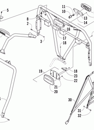 ROPS AND TAILLIGHT ASSEMBLY