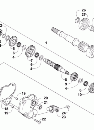SECONDARY TRANSMISSION ASSEMBLY (ENGINE SERIAL NO. 40010070 AND UP)