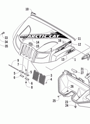 HOOD AND HEADLIGHT ASSEMBLY