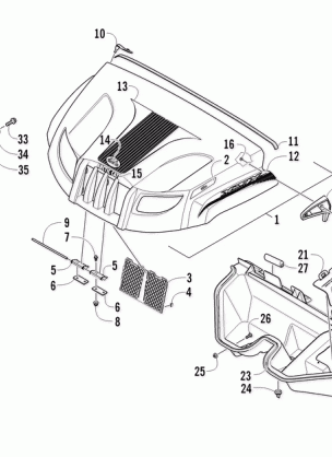 HOOD AND HEADLIGHT ASSEMBLY