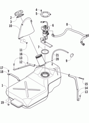 GAS TANK ASSEMBLY VIN: 302025 AND UP