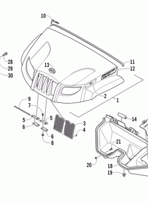 HOOD AND HEADLIGHT ASSEMBLY