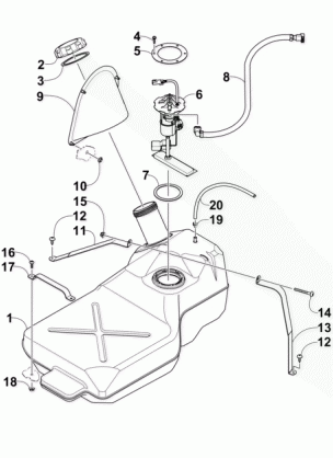 GAS TANK ASSEMBLY VIN: 302025 AND UP