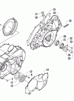 CLUTCH / V-BELT / MAGNETO COVER ASSEMBLY